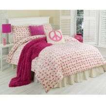 Floral Peace Sign 2 piece Twin size Comforter Set  
