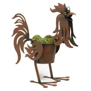  Mini Doc the Rooster Metal Planter Patio, Lawn & Garden