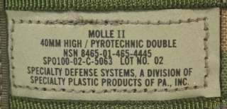 US ARMY MOLLE II 40MM PYRO DOUBLE AMMO POUCH NEW  