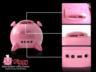 Piggy Desktop Stereo Speaker SD Card, USB,  Player  