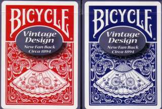 VINTAGE Bicycle NEW FAN Back Playing Cards Red & Blue  