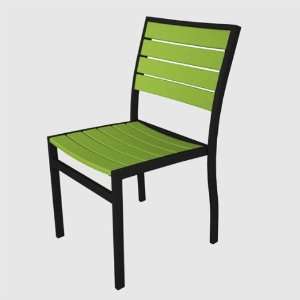  Reclaimed Poly Lumber Dining Chair   Black Patio, Lawn 