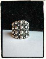   Mid Century MODERN Sterling Silver 925 Multi Bead Oxidized Band Ring