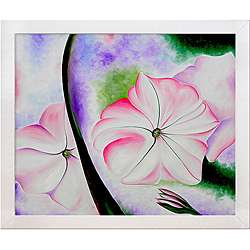 Keeffe Paintings Petunia No. 2 w/ Simply White Clean Line Wood Frame 