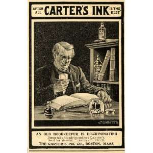  1901 Ad Great Boston Fire Carter Ink Company Bookkeeper 