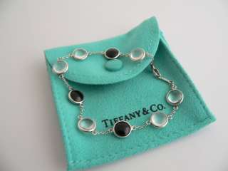 Tiffany & Co Picasso Silver Onyx Crystal Candy Drop Bracelet Bangle 