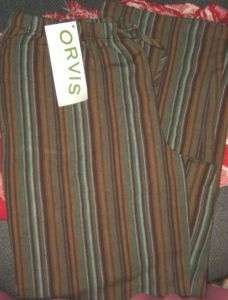 Orvis linen cotton striped drawstring pant woman SP NEW  