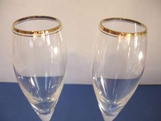 Wedgwood Sterling Gold Champagne Flutes Set of 2 New  