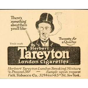 1916 Vintage Ad Herbert Tareyton London Cigarettes   Original Print Ad 