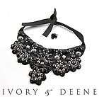 Gorgeous Vintage Beaded NECKLACE and EARRINGS SET Black