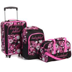 Baby Phat Pink Floral 3 piece Childrens Luggage Set  