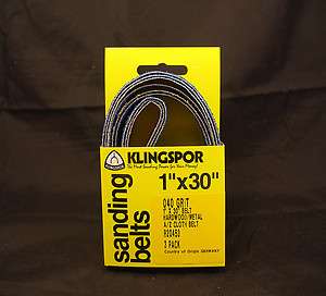   KLINGSPOR 1X30 ALUMINA ZIRCONIA Sanding Abrasive Belts 40 Grit 3 pack