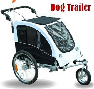 2IN1 Double Pet Bike Trailer Bicycle Dog Stroller Cat Carrier W 
