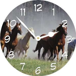  Rikki KnightTM Galloping Horses Art Large 11.4 Wall Clock 