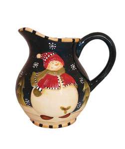 Snowman Delight Hand painted Water Pitcher  