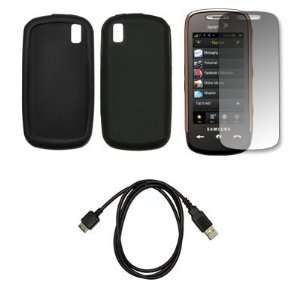  Black Silicone Gel Skin Cover Case + LCD Screen Protector 