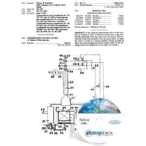    NEW Patent CD for TEMPERATURE CONTROL DEVICE 