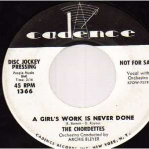  A Girls Work Is Never Done The Chordettes Music