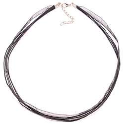 Bleek2Sheek Black Organza and Leather Necklace Cord (Set of 2 