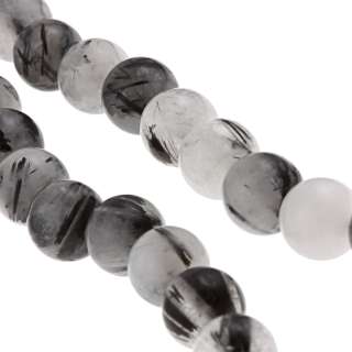 Pearlz Ocean Black Rutilated Quartz 36 inch Knotted Necklace 
