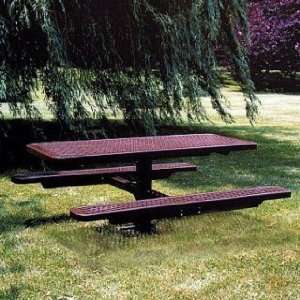 Expanded Metal Pedestal Picnic Table