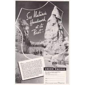 Print Ad 1936 Union Pacific Railroad See natures handiwork at its 