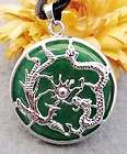 Chinese Jade Dragon Phoenix Love Pair Amulet Pendant  