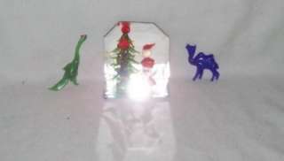 Miniature Glass Animals Camel Bird Santa with Christmas Tree on 