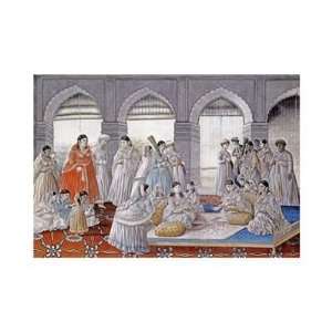  Lucknow School   The Royal Harem Playing Pachisi In A 