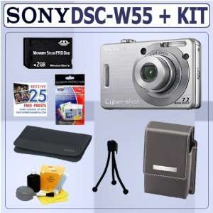  Sony Cybershot DSCW55 7.2 MP Digital Camera with 3x 