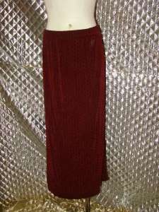 Vikki Vi Burgundy Acetate Long Skirt Size 3X  