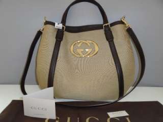 NWT AUTHENTIC GUCCI CONVERTIBLE CANVAS LARGE HOBO BAG  
