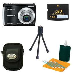 Olympus FE 310 8MP Black Digital Camera with Bonus Kit  