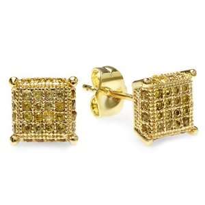   CZ Cubic Zirconia Dice Shaped Hip Hop Mens 8mm Iced Cube Stud Earrings