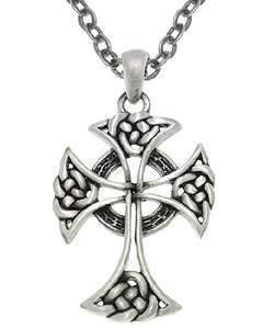 Celtic Cross Pewter Necklace  
