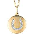 14k Gold and Silver 1/10ct TDW Diamond Horseshoe Necklace (H I, I2 I3)