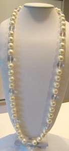   HASKELL LARGE 12.7 mm PEARL AB OPERA LENGTH NECKLACE AURORA BOREALIS