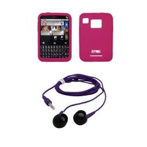   Purple 3.5mm Stereo Headphones for Motorola Charm MB502 Electronics