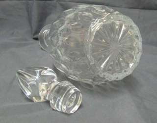 Vintage Clear Pressed Glass Decanter w/Stopper  
