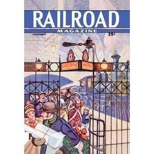  Vintage Art Railroad Magazine Christmas, 1945   06098 0 