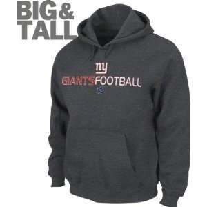  New York Giants Big & Tall Charcoal First & Goal IV Hooded 