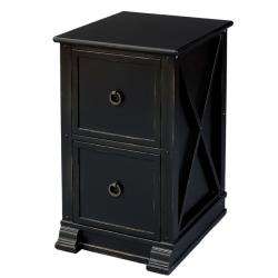 Hand painted Black Chest with File Drawer Storage  