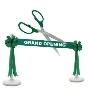  Opening Kit   36 Green/Silver Ceremonial Ribbon Cutting Scissors 