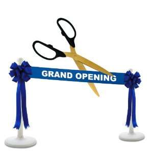 Grand Opening Kit   36 Black/Gold Ceremonial Ribbon Cutting Scissors 