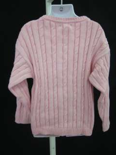 CLAVCI Pink Cable Knit Crew Neck Sweater Sz Girls 3 T  