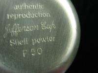Vintage Stieff Pewter Metal Jefferson Cup Mug  