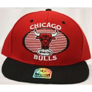  Chicago Bulls Snapback Retro Logo Red / Black Two Tone 