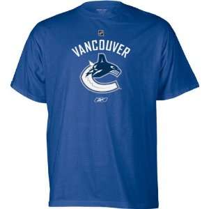  Reebok Vancouver Canucks Primary Logo T Shirt   Royal Blue 