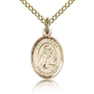  Gold Filled 1/2in St Isidore of Seville Charm & 18in Chain 