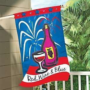  Red, Wine & Blue Applique Flag
